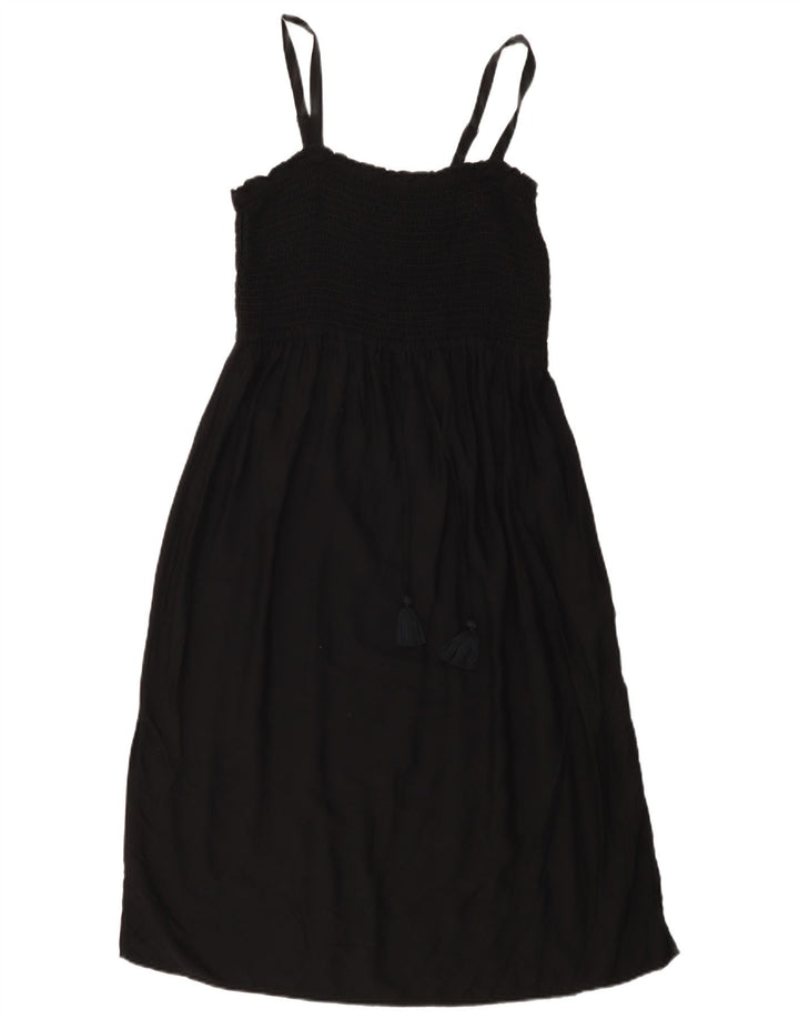 Marks & Spencer Damen Slip-Kleid UK 16 Large Schwarz Viskose