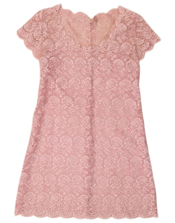 Vintage Damen A-Linie Kleid UK 8 Small Pink Floral