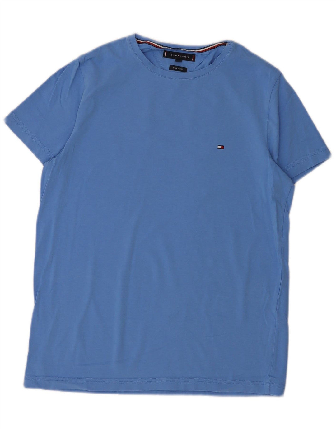 TOMMY HILFIGER Herren Extra Slim T-Shirt Top Large Blau Baumwolle