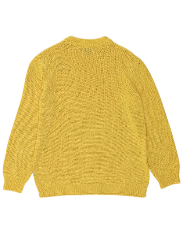 Zara Womens Crew Neck Jumper Sweater UK 14 Medium Yellow Polyester