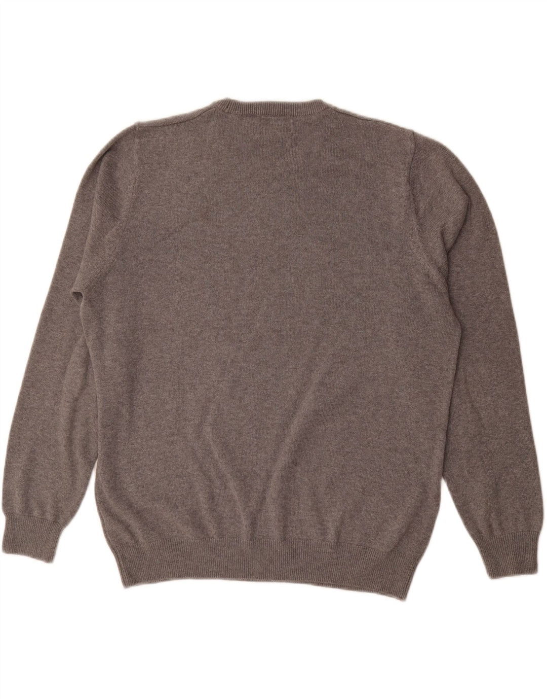MARKS & SPENCER Herren-Pullover mit Rundhalsausschnitt, Größe L, aus grauer Baumwolle