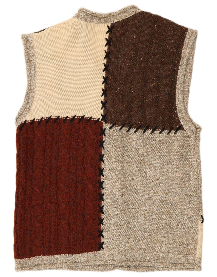 VINTAGE Damen-Cardigan-Pullover UK 16 Großer mehrfarbiger Farbblock
