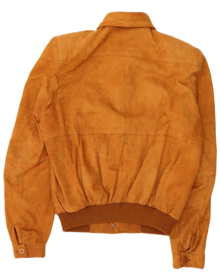 Vintage Herren Wildleder Bomberjacke IT 46 Small Beige Leder