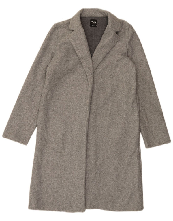Zara Womens Open Overcoat UK 10 Small Grau
