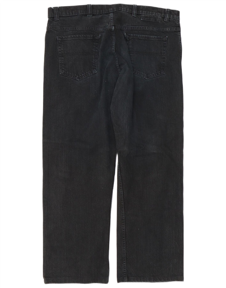 Marks & Spencer Herren Blue Harbor Straight Jeans W40 L28 Schwarze Baumwolle