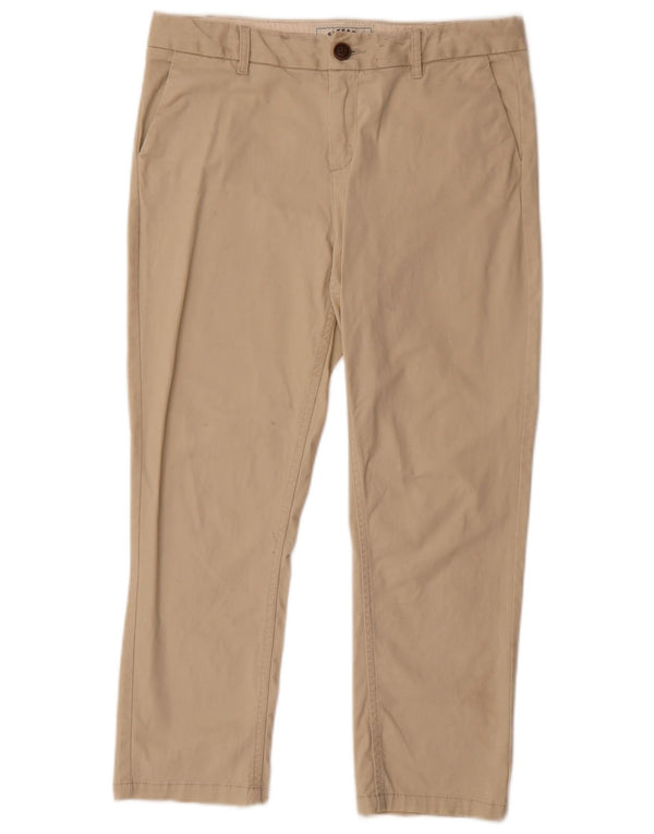 Fat Face Damen-Hose, kurz geschnitten, UK 12, Größe M, W32, L24, Beige, Baumwolle