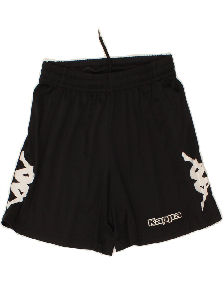 KAPPA Boys Graphic Sport Shorts 9-10 Years Black Vintage Kappa and Second-Hand Kappa from Messina Hembry 