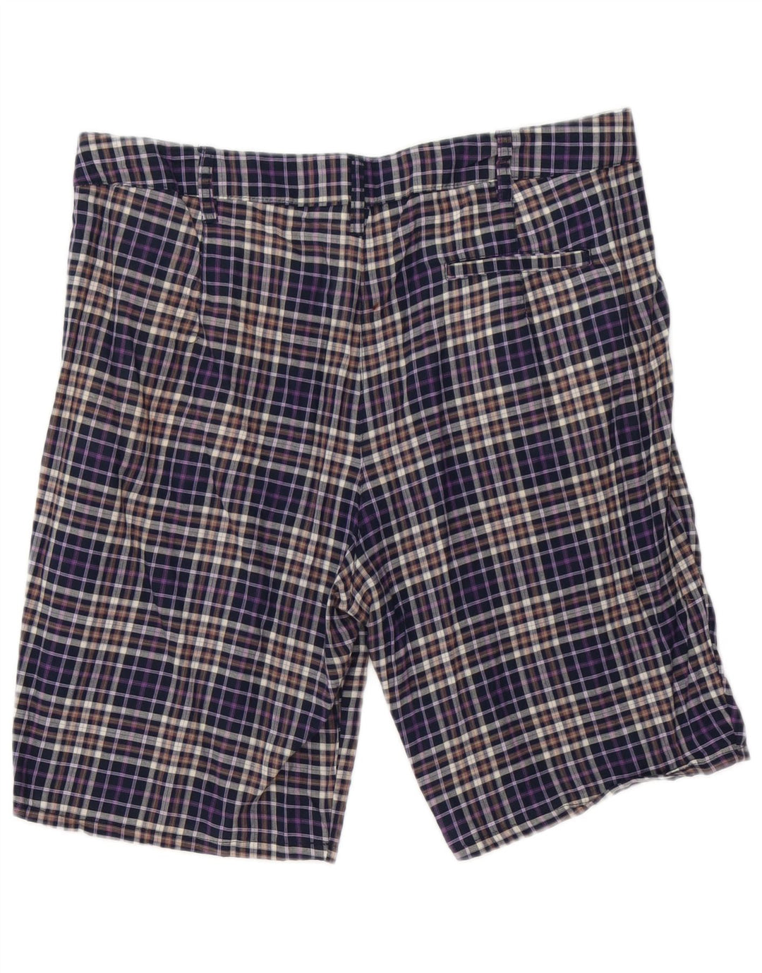 Zara Herren-Chinoshorts, groß, W30, marineblau, kariert, Baumwolle