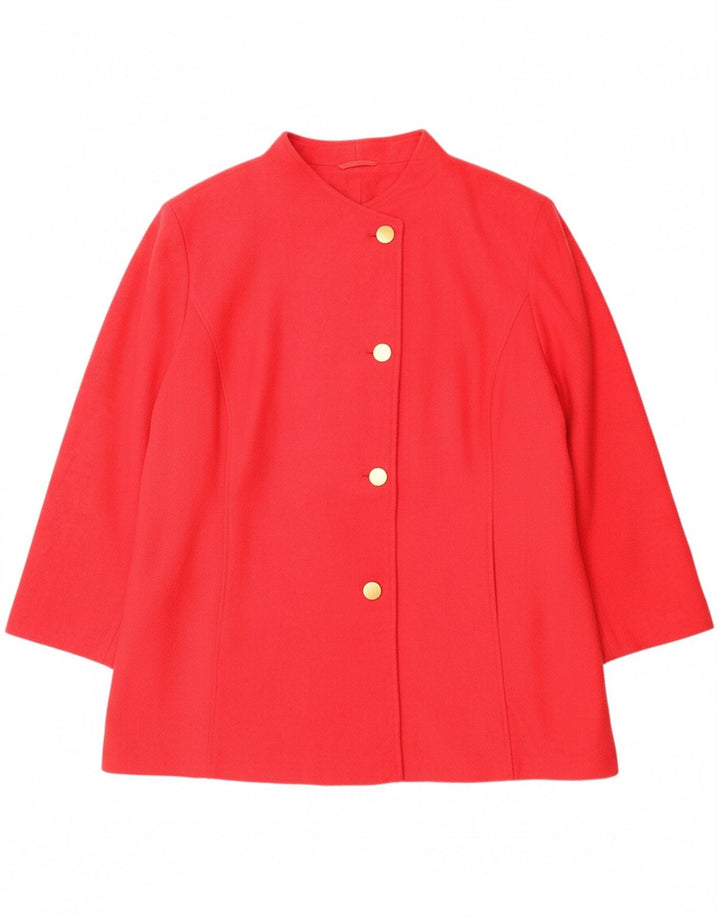 VINTAGE Damen Mantel UK 28 6XL Rot Polyester