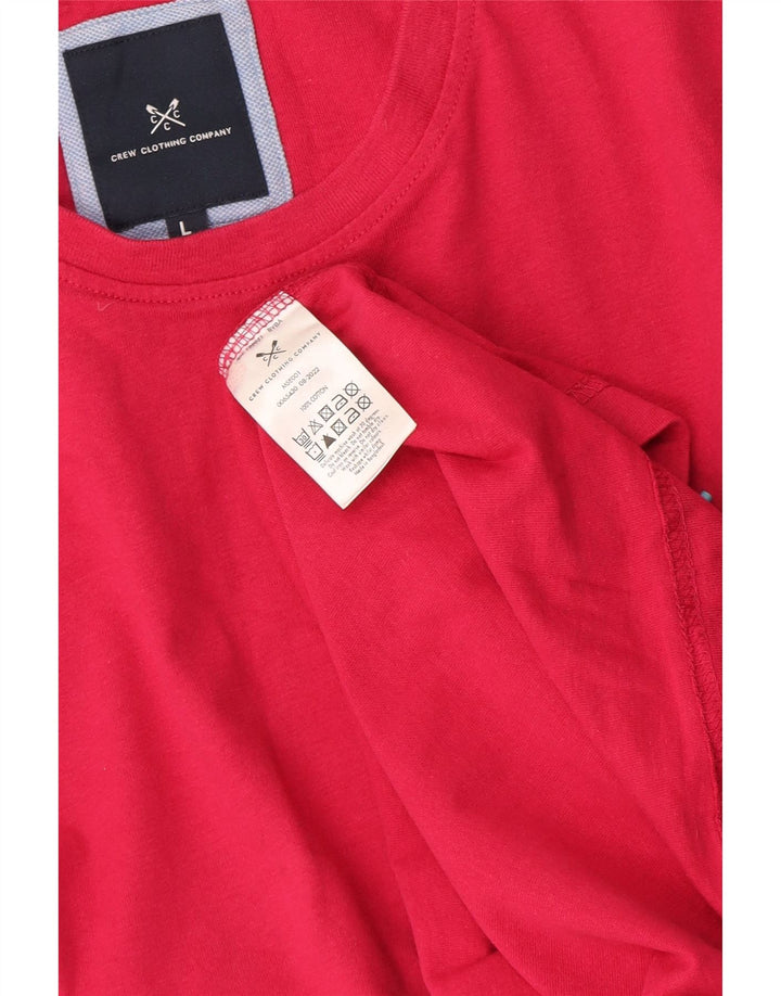 Crew Clothing Herren T-Shirt Top Large Rot Baumwolle