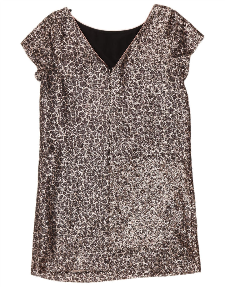 Next Damen-Etuikleid mit Pailletten, UK 12, Mittelsilber, Nylon