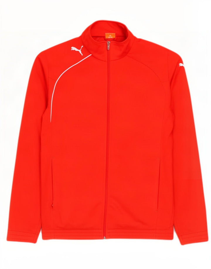 Puma Herren-Trainingsanzug-Top-Jacke, klein, orangefarbenes Polyester