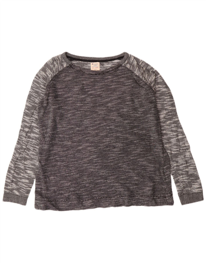 Champion Damen Top Langarm UK 18 XL Grau meliert Baumwolle