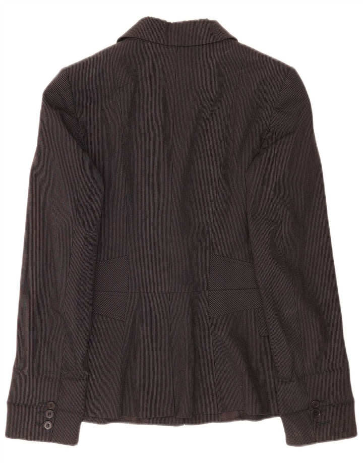 Reiss Damen-Blazer mit 1 Knopf, Gr. 8, Schwarz, Nadelstreifen-Viskose