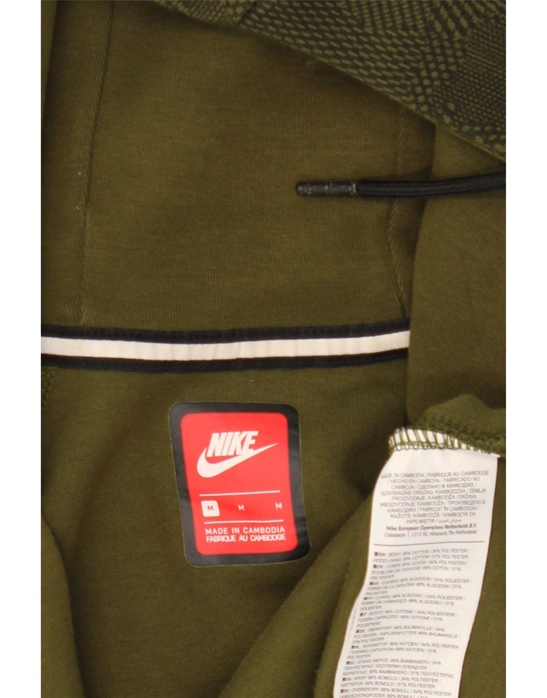 Nike Herren-Kapuzenpullover mit Reißverschluss, mittlere Khaki-Tarnung, Baumwolle