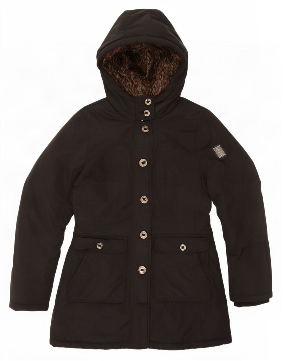 Refrigue Damen-Sherpa-Parka mit Kapuze, UK 10, Größe S, Schwarz, Polyester