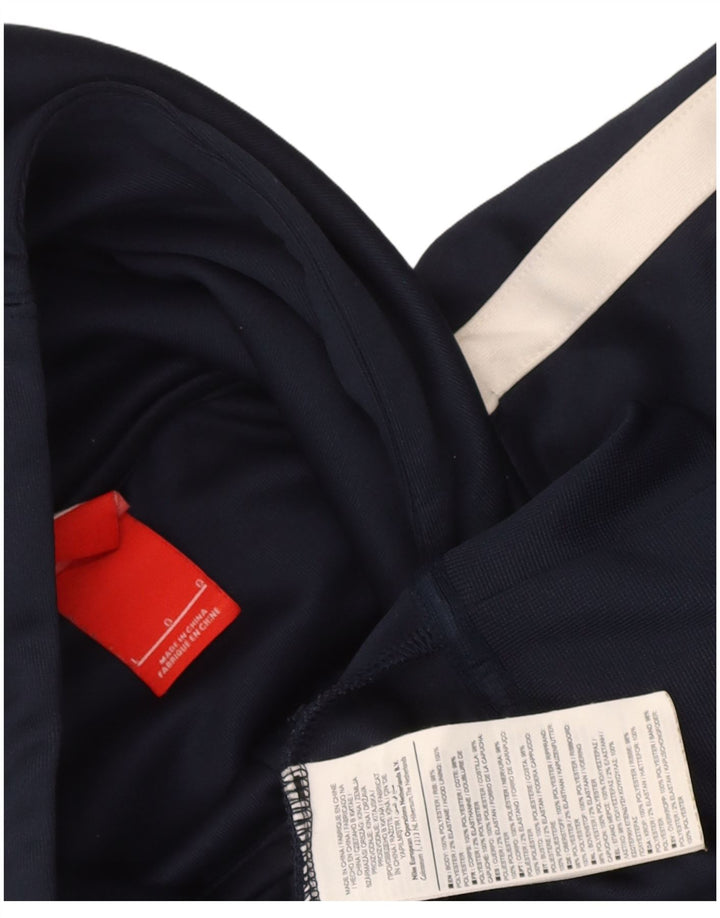 Nike Herren-Kapuzenpullover mit Reißverschluss, groß, marineblaues Farbblock-Polyester