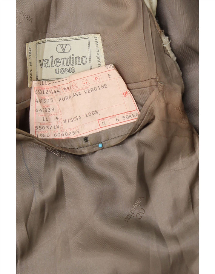 VALENTINO Herren-Blazer mit 2 Knöpfen, IT 50, große, blau karierte Schurwolle