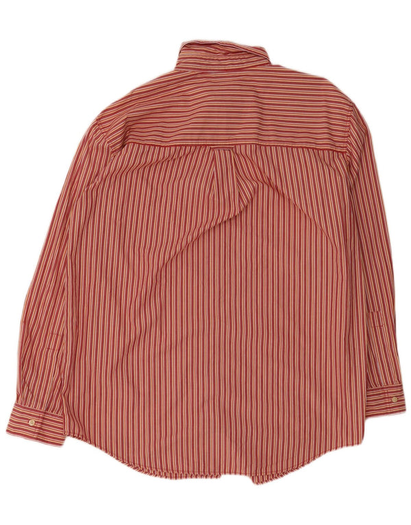 Chaps Herren-Hemd mit normaler Passform, groß, rot gestreift, aus Baumwolle