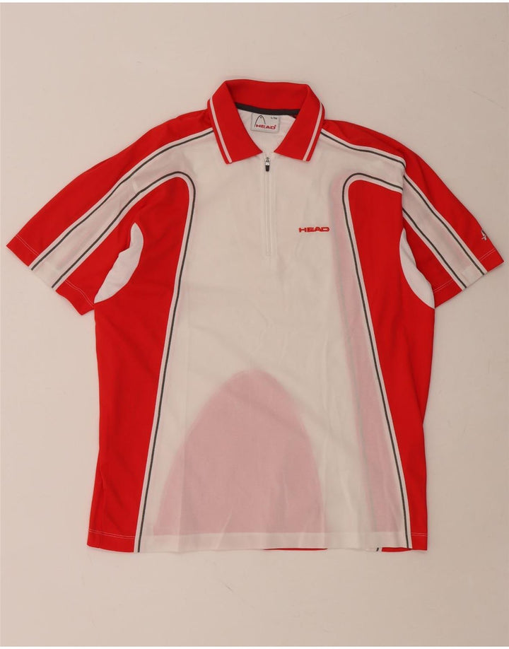 HEAD Herren-Poloshirt IT 52, großes rotes Farbblock-Polyester
