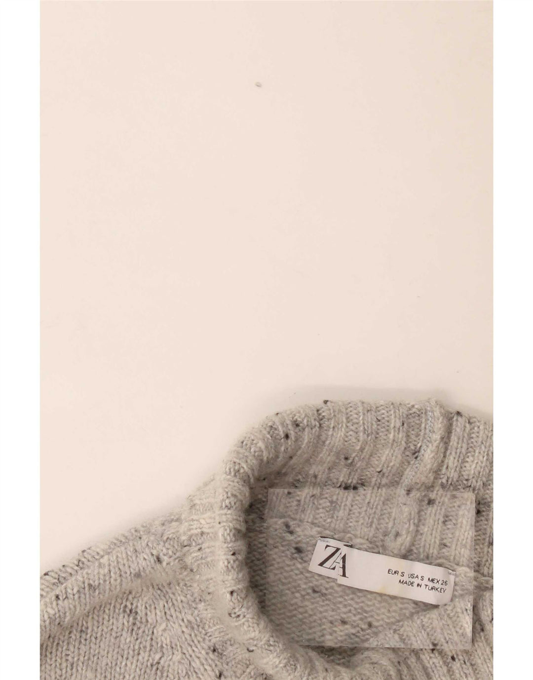 Zara Damen-Pullover mit Rollkragen, übergroß, Gr. 10, Größe S, Grau meliert