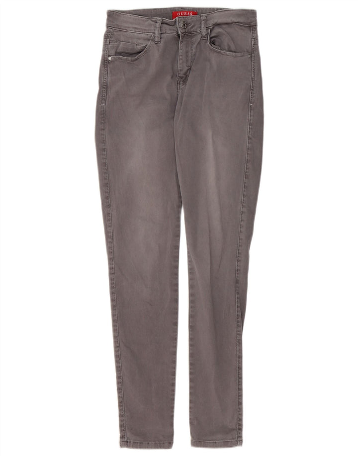 GUESS Damen Skinny Jeans W26 L30 Graue Baumwolle