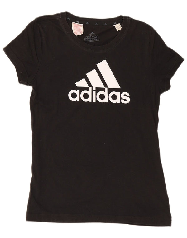 Adidas Mädchen Grafik T-Shirt Top 14–15 Jahre schwarze Baumwolle