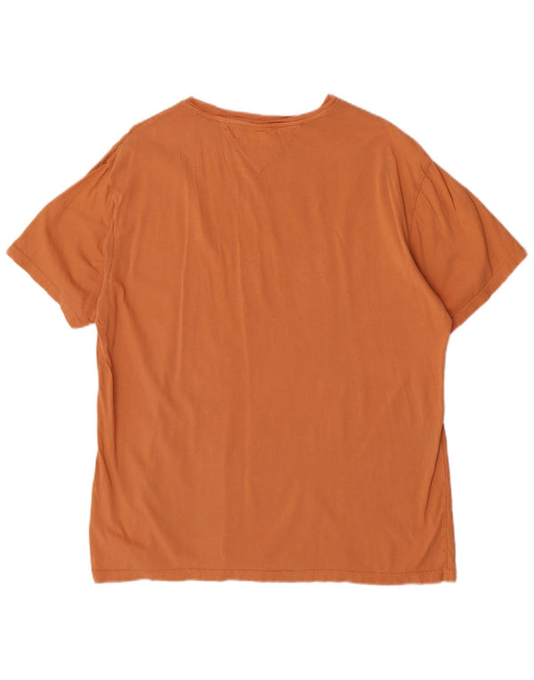 Tommy Hilfiger Herren Kurzarm-T-Shirt mit normaler Grafik, XL, Orange