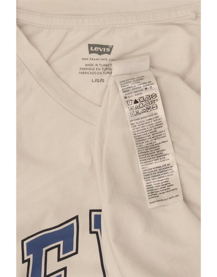 Levi's Herren-T-Shirt mit Grafik, Größe L, aus weißer Baumwolle