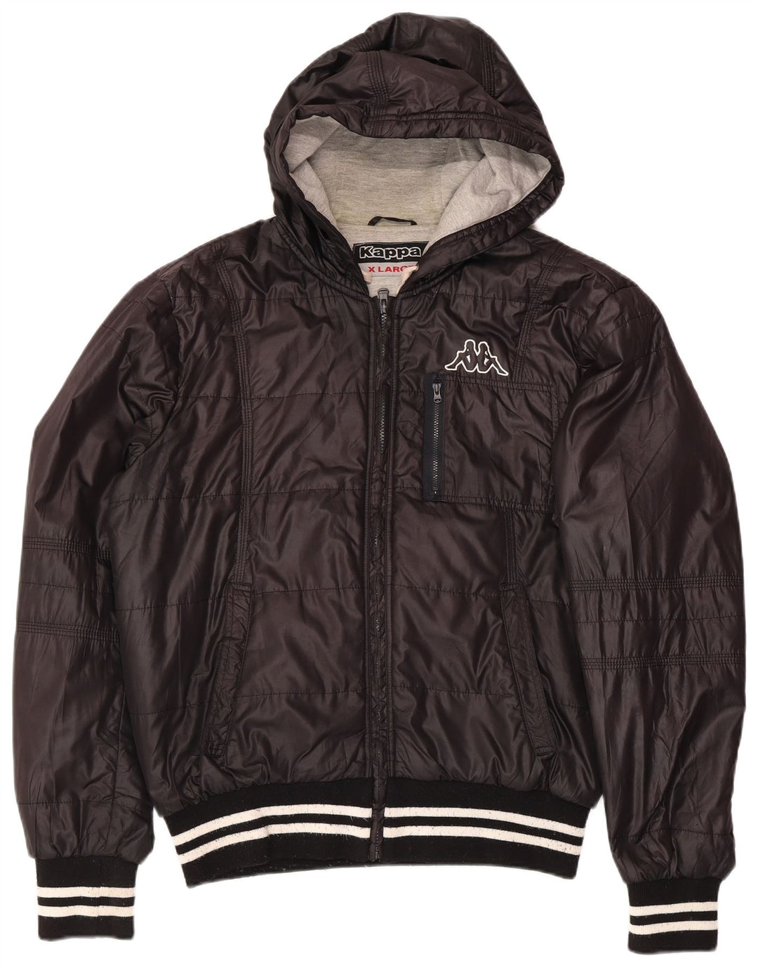 Kappa Herren-Kapuzenjacke, gepolstert, UK 42, XL, Schwarz, Polyester