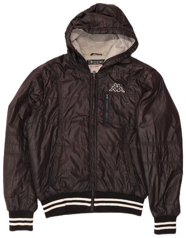 Kappa Herren-Kapuzenjacke, gepolstert, UK 42, XL, Schwarz, Polyester