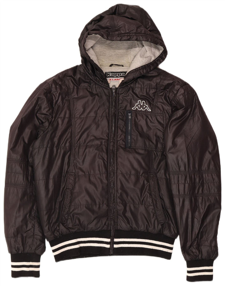 Kappa Herren-Kapuzenjacke, gepolstert, UK 42, XL, Schwarz, Polyester