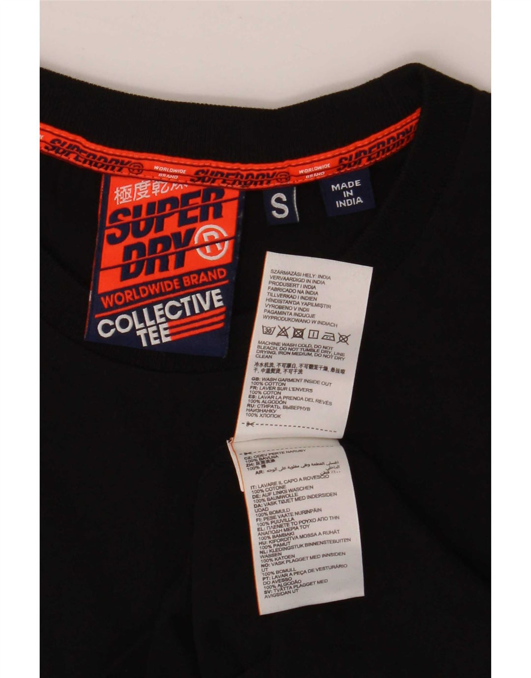 Superdry Herren T-Shirt Top Small Black Cotton