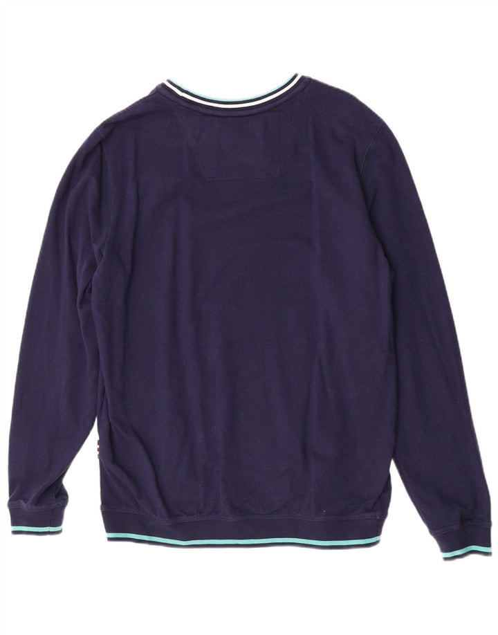 Joules Herren-Sweatshirt-Pullover aus mittelblauer, gestreifter Baumwolle