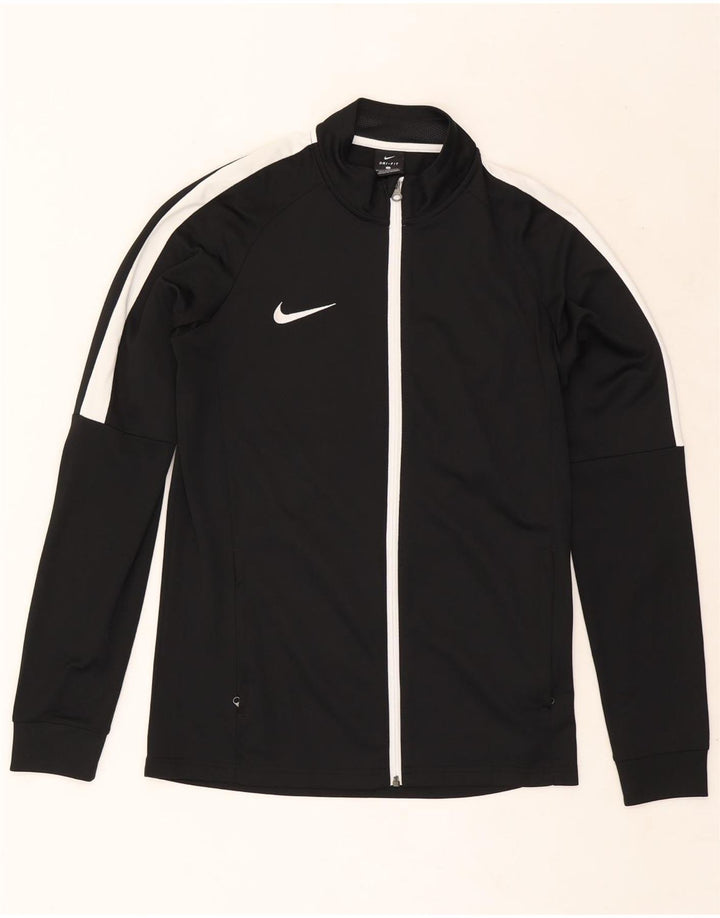 Nike Herren-Dri-Fit-Trainingsanzug-Top-Jacke, mittelschwarzes Farbblock-Polyester