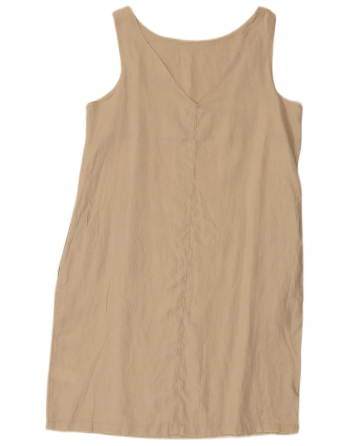 Next Ärmelloses Etuikleid für Damen, Größe 44, Beige, Leinen