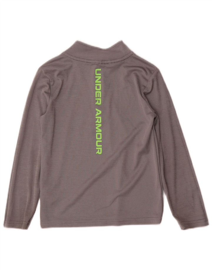 Under Armour Jungen-Trainingsanzugoberteil mit grafischem Pullover, 5–6 Jahre, grau gestreift
