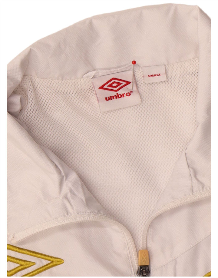 Umbro Herren-Trainingsanzugoberteil mit Grafik, Größe S, Weiß, Farbblock-Polyester