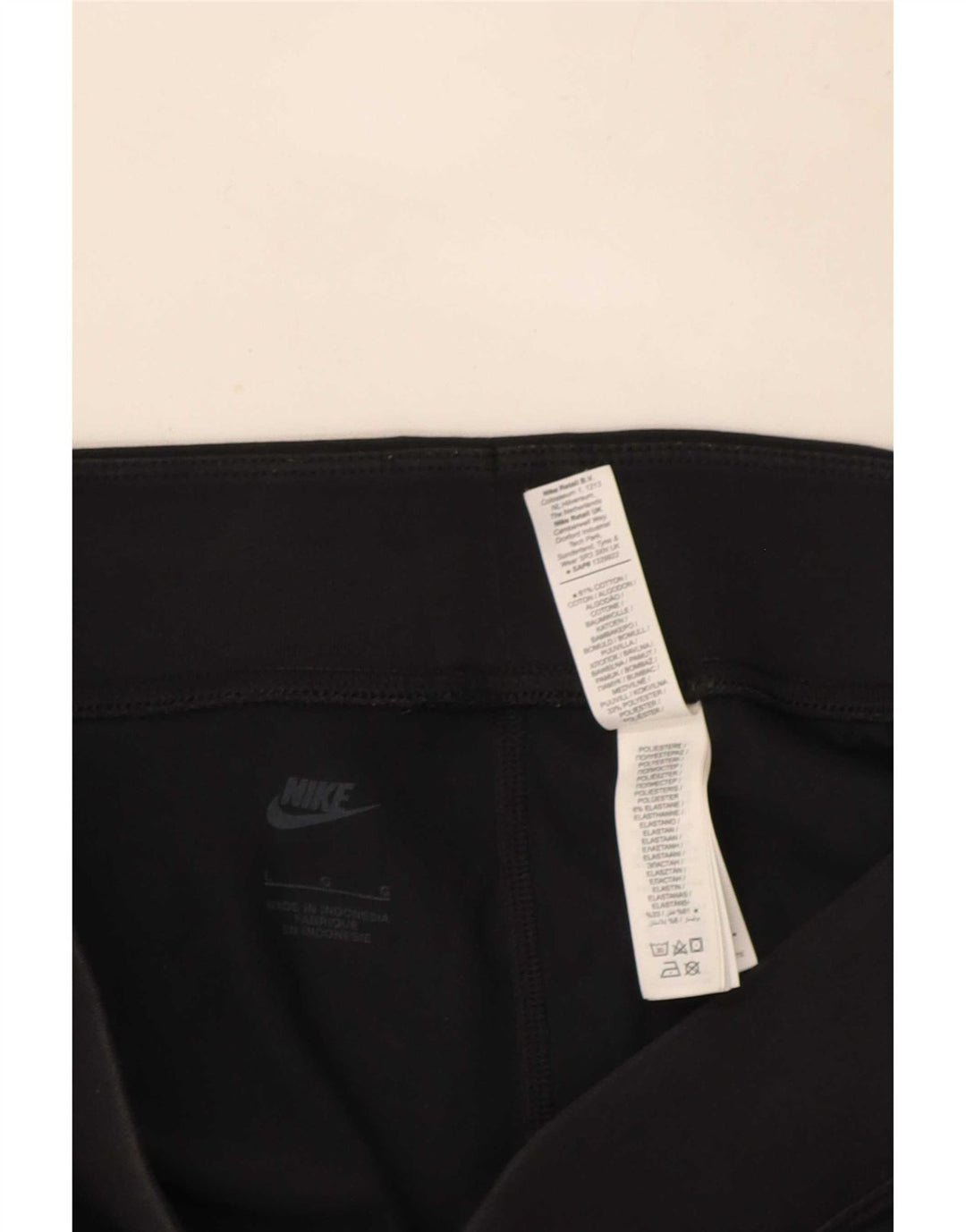 Nike Damen Crop Leggings UK 14 Große schwarze Baumwolle
