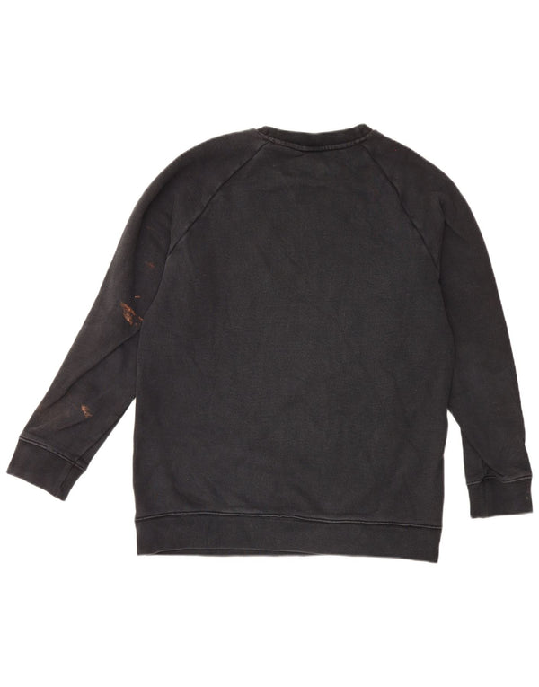 Adidas Damen Graphic Sweatshirt Pullover UK 10 Small Schwarz Baumwolle