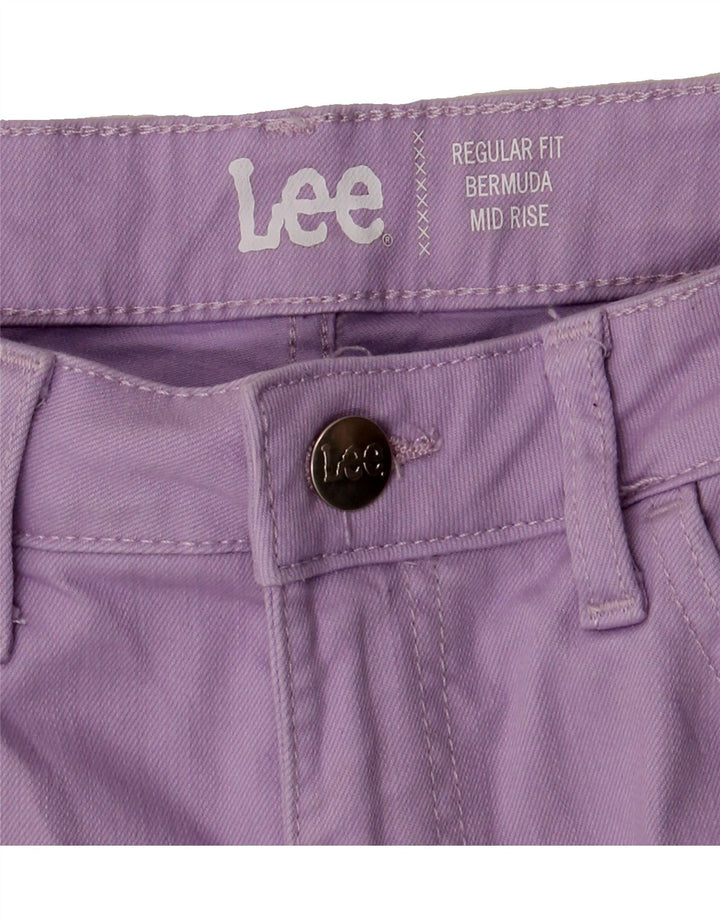 LEE Womens Bermuda Mid Rise Regular Fit Casual Shorts W28 Medium Purple Vintage Lee and Second-Hand Lee from Messina Hembry 