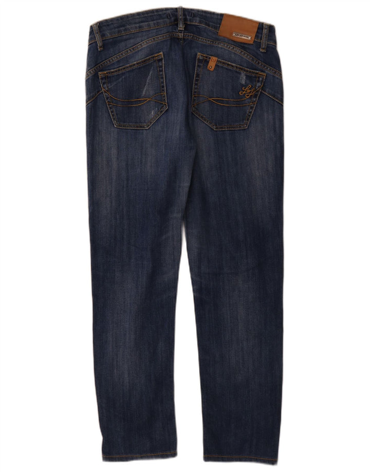 Liu Jo Damen Distressed Slim Jeans W33 L29 Blaue Baumwolle