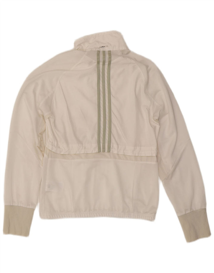ADIDAS Damen Clima 365 Trainingsanzug Top Jacke UK 10 Small Weiß Polyester