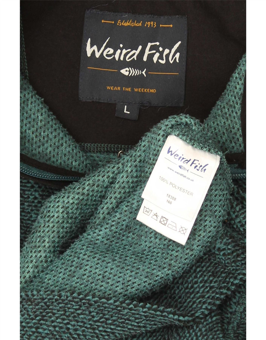 Weird Fish Herren Fleecejacke UK 40 Large Grün Polyester