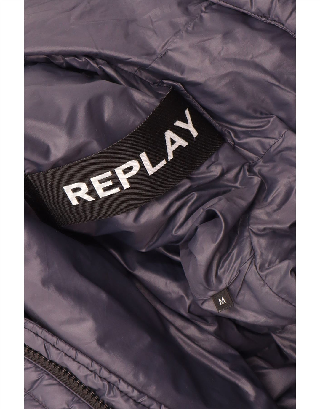 Replay Wattierte Damenjacke mit Kapuze, UK 12, mittelmarineblau, Polyamid