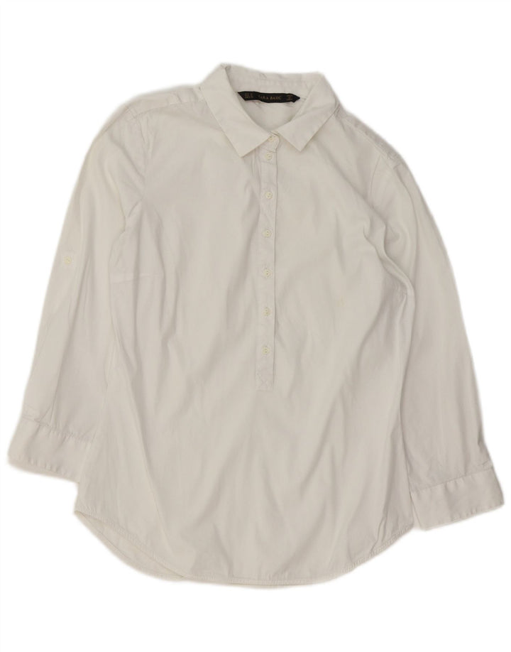 Zara Damen-Pullovershirt mit 3/4-Ärmeln, UK 12, Mittelweiß