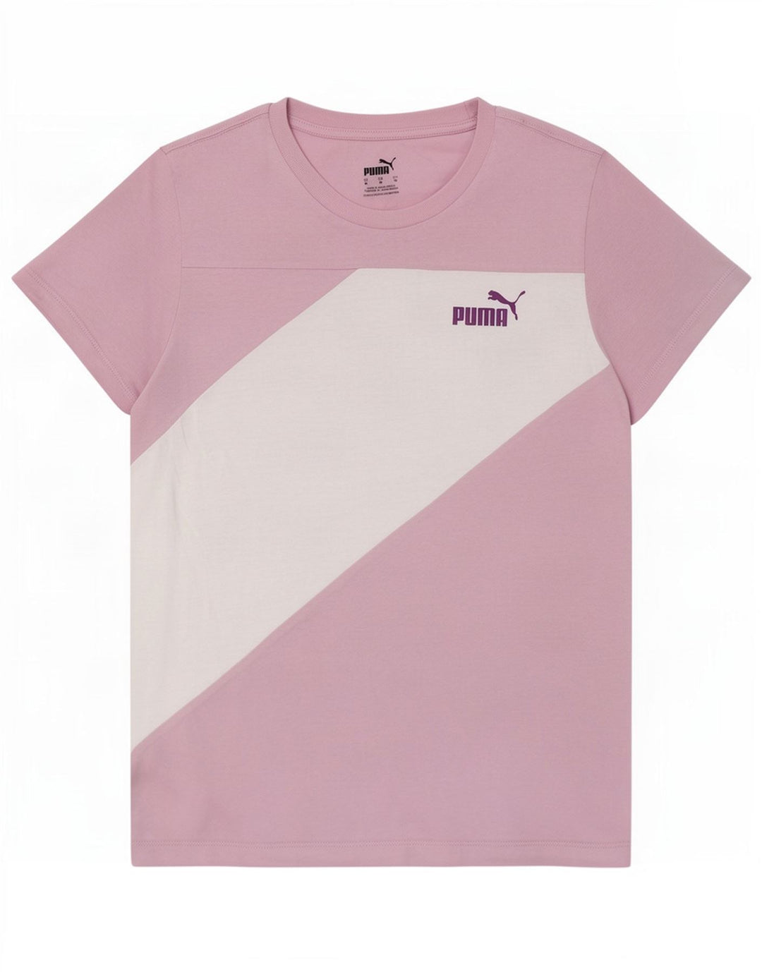 Puma Damen T-Shirt Top UK 12 Mittelrosa Farbblock