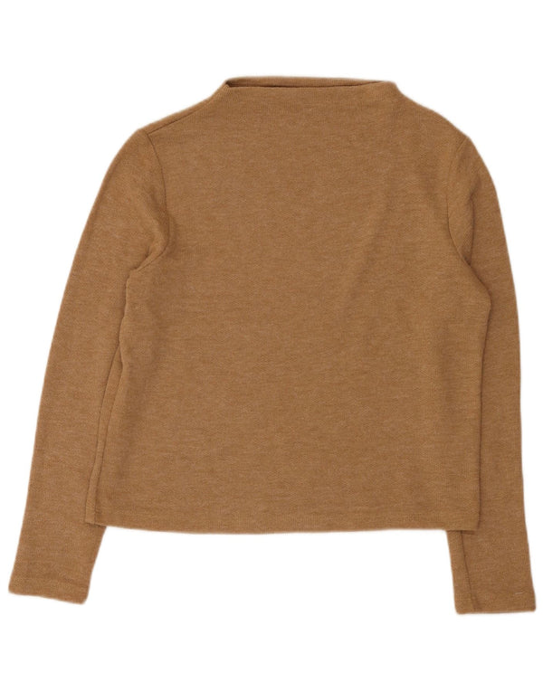 Marks & Spencer Damen Top Langarm UK 12 Medium Beige Polyester