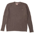 Tommy Hilfiger Herren-Pullover mit Rundhalsausschnitt, groß, graue Baumwolle