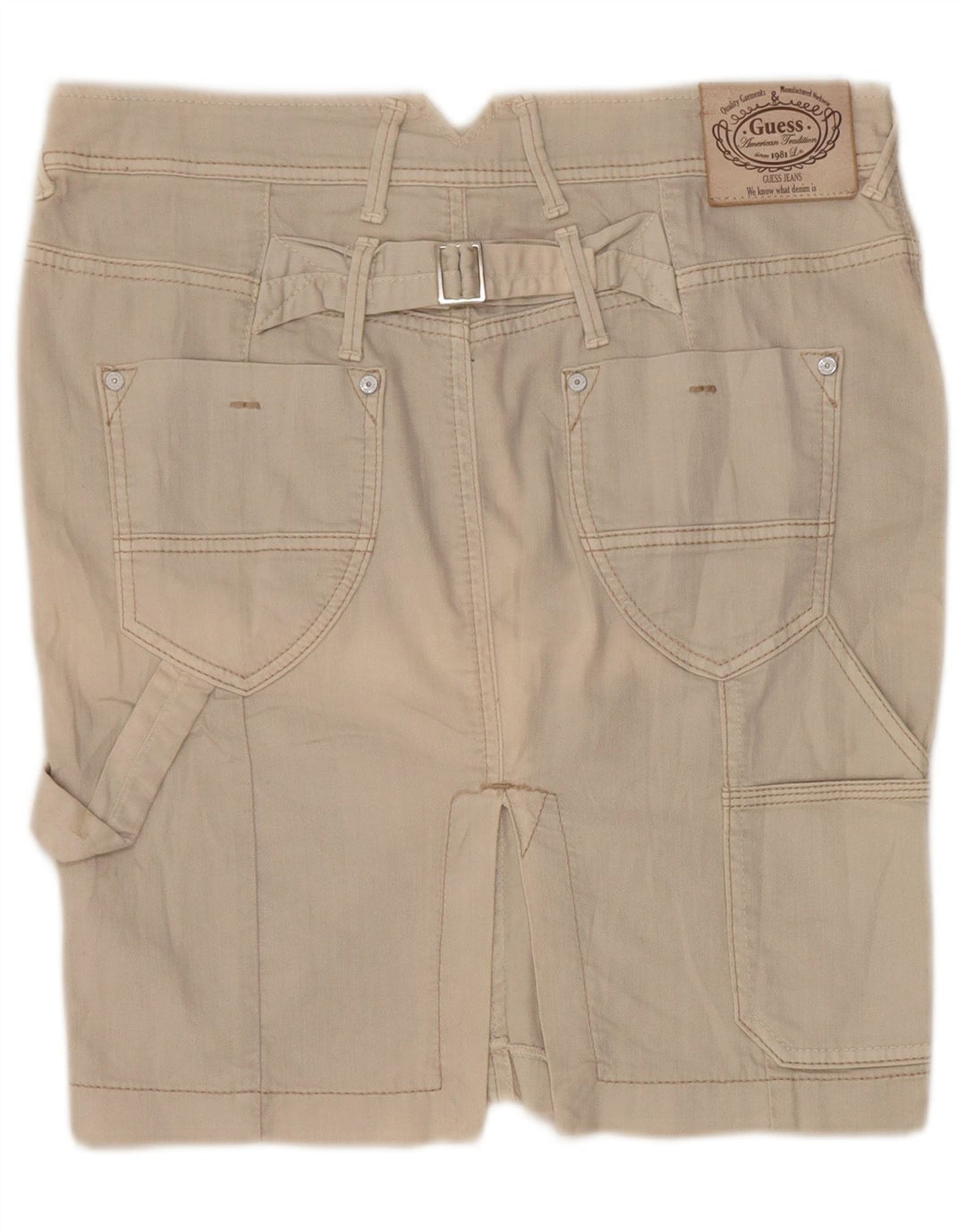 Guess Denim-Cargo-Rock für Damen, W28, mittelbeige Baumwolle